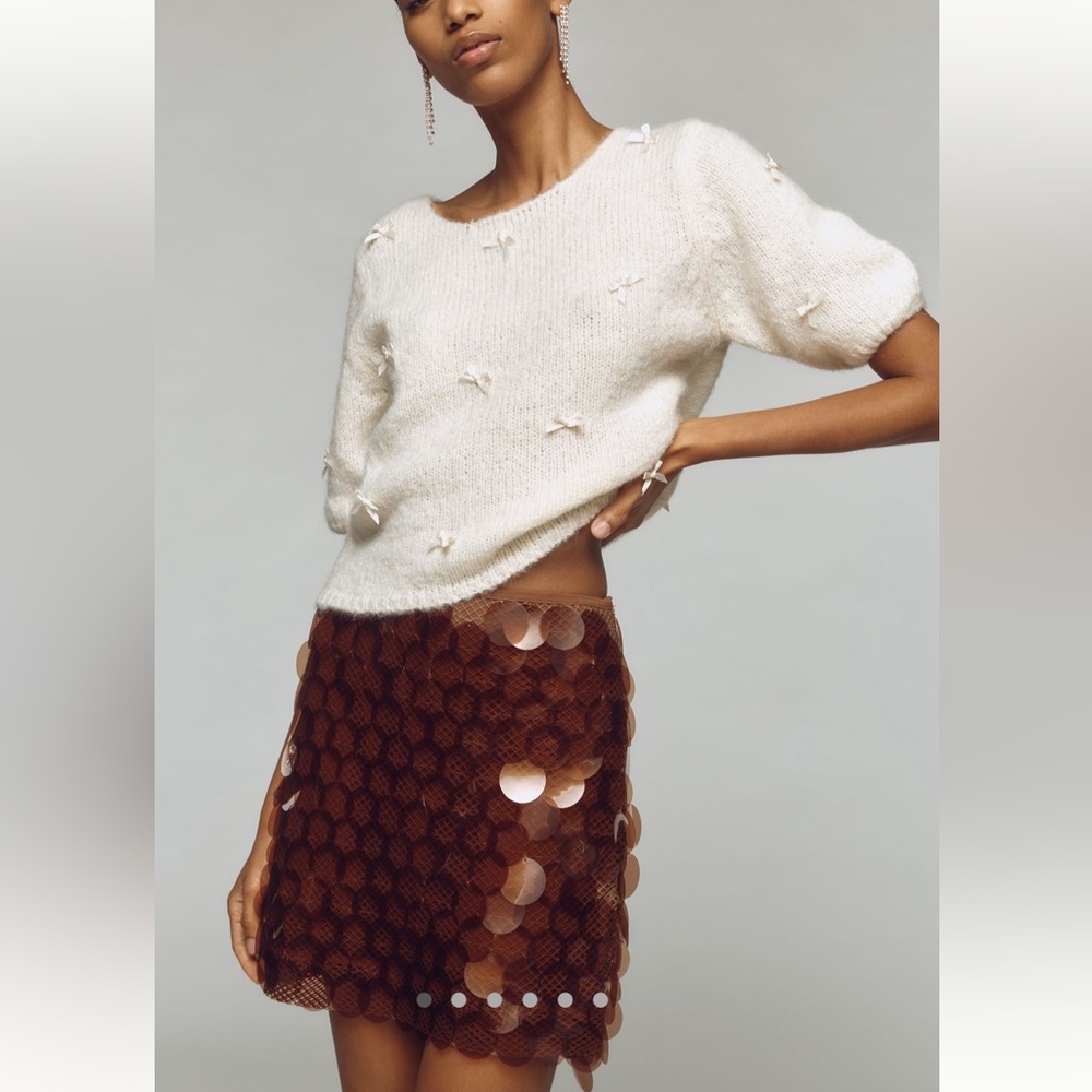 NWT Anthropologie Maeve Sequin Mini Skirt